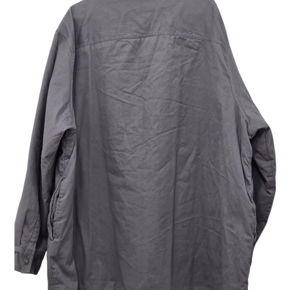 Gray BOULDER CREEK Snap Front Flannel Lined Shirt Jacket 3XL Tall - Picture 3 of 16